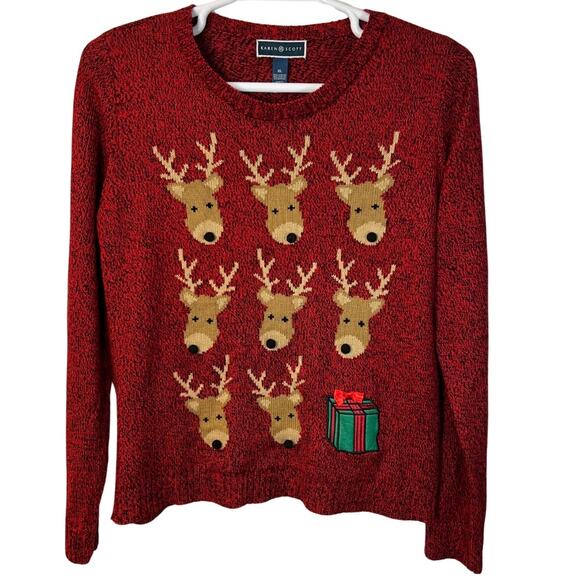 Karen Scott Women’s Reindeer Christmas Sweater Size XL - Picture 1 of 4